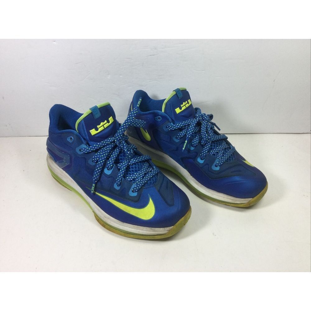Nike Max Lebron XI Low‎ Size 6.5Y Womens 8 Shoes Volt Blue Athletic Sneakers